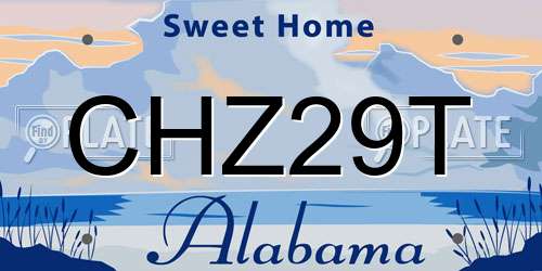 CHZ29T Alabama License Plate