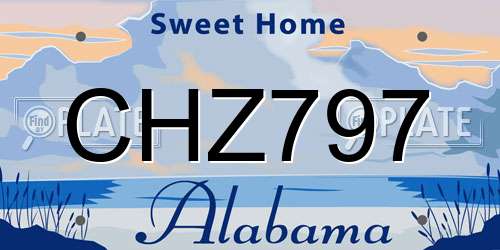 CHZ797 Alabama License Plate