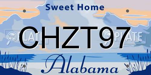 CHZT97 Alabama License Plate