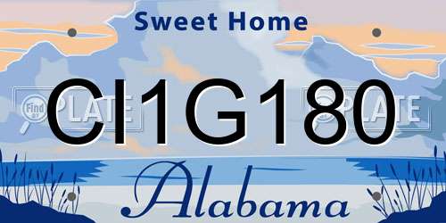 CI1G180 Alabama License Plate