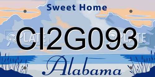 CI2G093 Alabama License Plate
