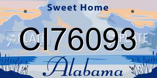CI76093 Alabama License Plate