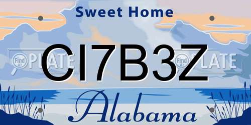 CI7B3Z Alabama License Plate