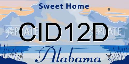 CID12D Alabama License Plate