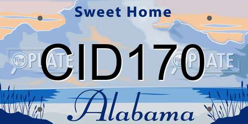 CID170 Alabama License Plate