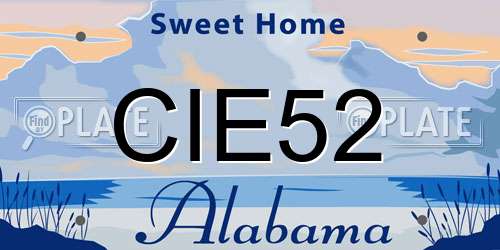 CIE52 Alabama License Plate