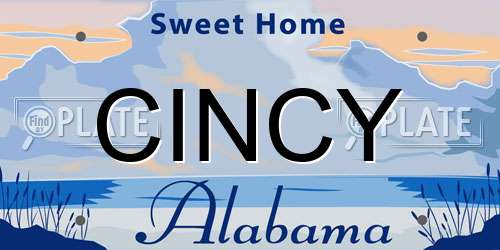 CINCY Alabama License Plate