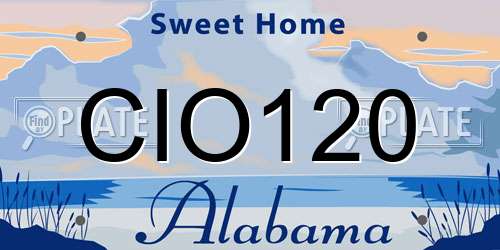 CIO120 Alabama License Plate