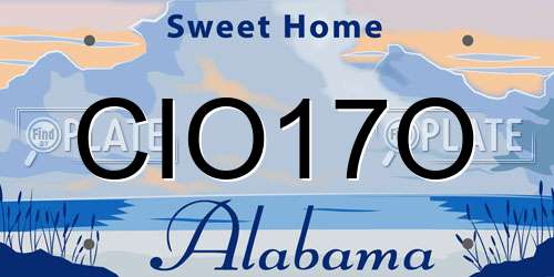 CIO17O Alabama License Plate