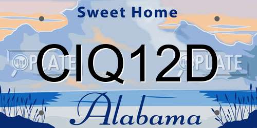 CIQ12D Alabama License Plate