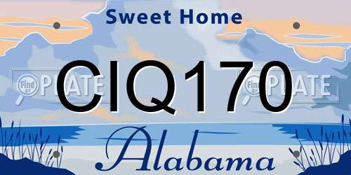 CIQ170 Alabama License Plate
