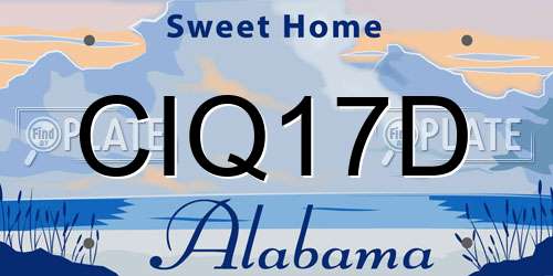 CIQ17D Alabama License Plate