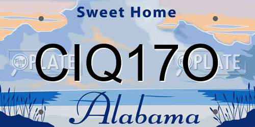 CIQ17O Alabama License Plate