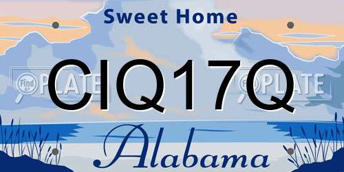 CIQ17Q Alabama License Plate