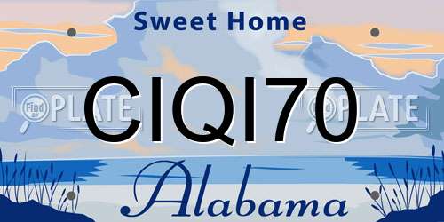 CIQI70 Alabama License Plate