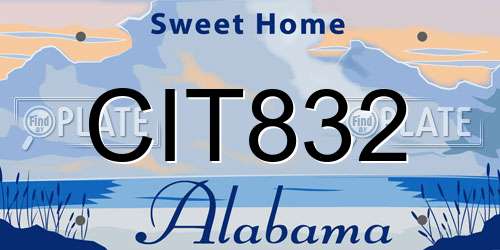 CIT832 Alabama License Plate