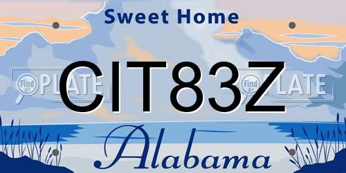 CIT83Z Alabama License Plate