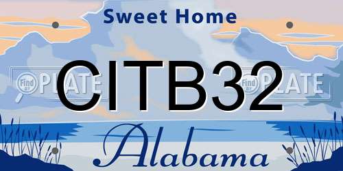 CITB32 Alabama License Plate