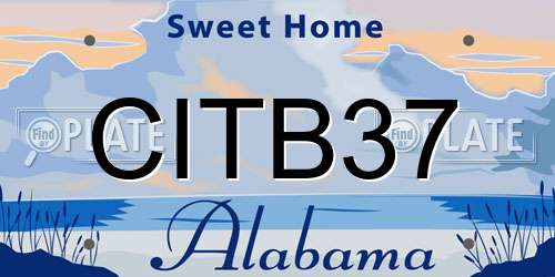 CITB37 Alabama License Plate