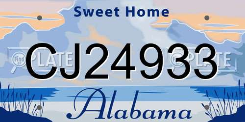 CJ24933 Alabama License Plate