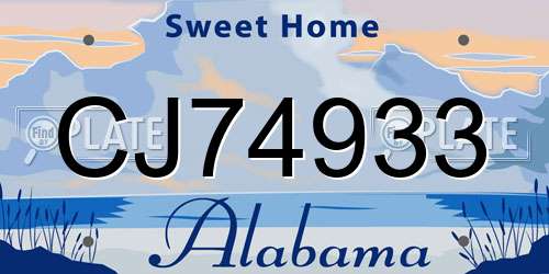 CJ74933 Alabama License Plate