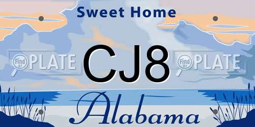 CJ8 Alabama License Plate