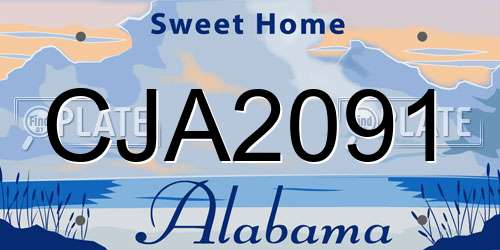 CJA2091 Alabama License Plate