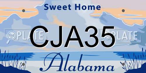CJA35 Alabama License Plate