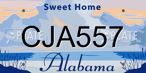 CJA557 Alabama License Plate