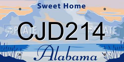 CJD214 Alabama License Plate