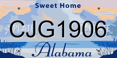 CJG1906 Alabama License Plate