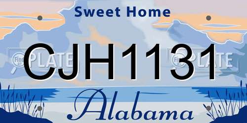 CJH1131 Alabama License Plate