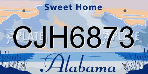CJH6873 Alabama License Plate