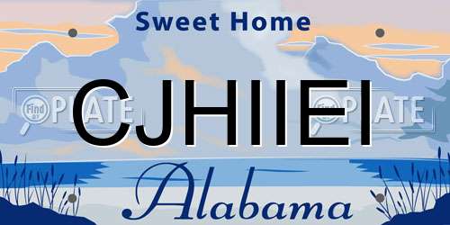 CJHIIEI Alabama License Plate
