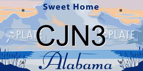 CJN3 Alabama License Plate