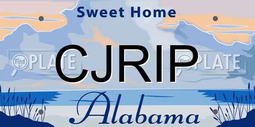 CJRIP Alabama License Plate