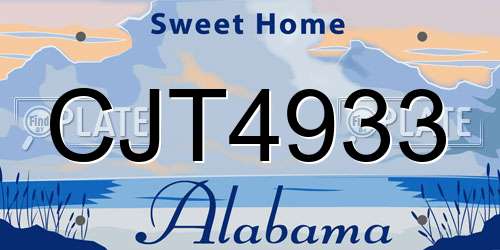 CJT4933 Alabama License Plate