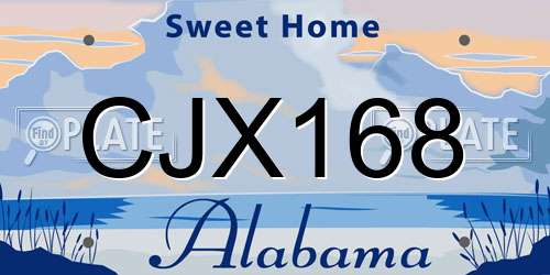 CJX168 Alabama License Plate