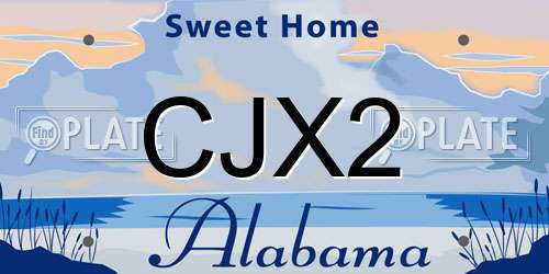 CJX2 Alabama License Plate