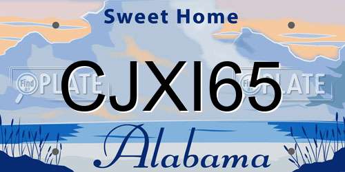 CJXI65 Alabama License Plate