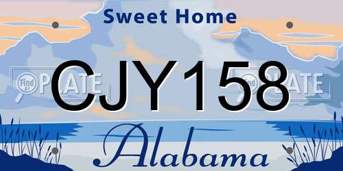 CJY158 Alabama License Plate