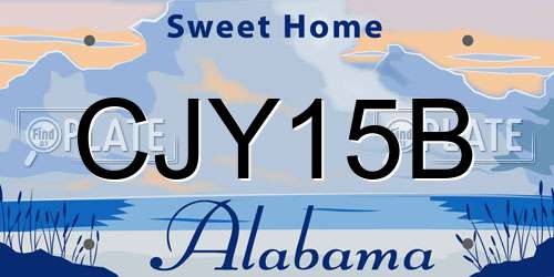 CJY15B Alabama License Plate