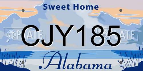 CJY185 Alabama License Plate