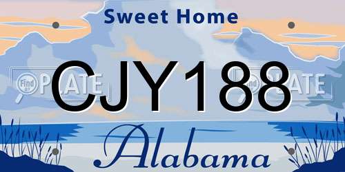 CJY188 Alabama License Plate