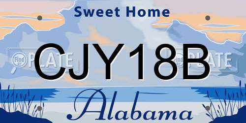 CJY18B Alabama License Plate