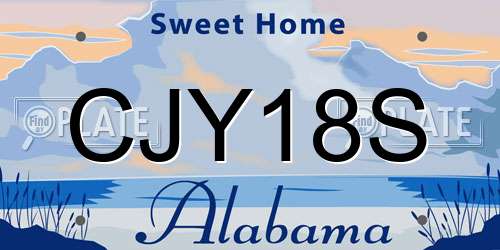 CJY18S Alabama License Plate