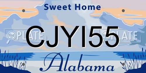 CJYI55 Alabama License Plate