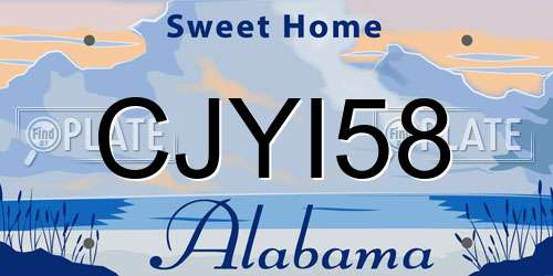 CJYI58 Alabama License Plate