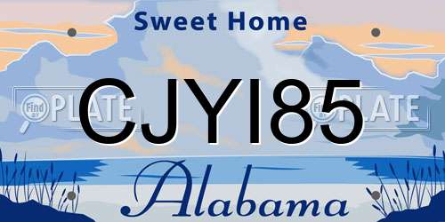 CJYI85 Alabama License Plate