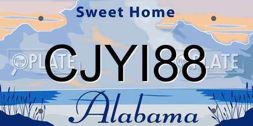 CJYI88 Alabama License Plate